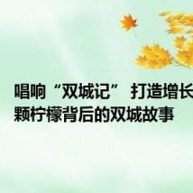 唱响“双城记” 打造增长极|一颗柠檬背后的双城故事