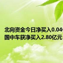 北向资金今日净买入0.04亿元 中国中车获净买入2.80亿元