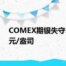 COMEX期银失守30美元/盎司