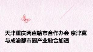 天津重庆两直辖市合作办会 京津冀与成渝都市圈产业融合加速