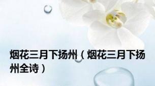 烟花三月下扬州（烟花三月下扬州全诗）