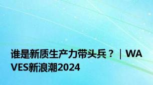 谁是新质生产力带头兵？｜WAVES新浪潮2024