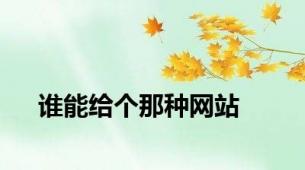 谁能给个那种网站