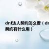 dnf达人契约怎么看（dnf达人契约有什么用）