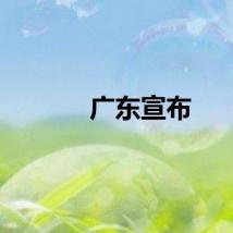 广东宣布