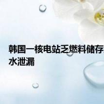 韩国一核电站乏燃料储存池出现水泄漏