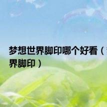 梦想世界脚印哪个好看（梦想世界脚印）
