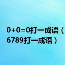0+0=0打一成语（23456789打一成语）