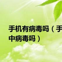 手机有病毒吗（手机会中病毒吗）