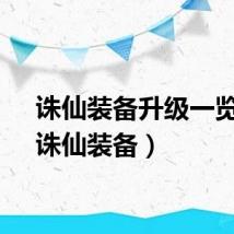 诛仙装备升级一览表（诛仙装备）
