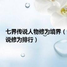 七界传说人物修为境界（七界传说修为排行）