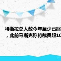 特斯拉总人数今年至少已缩水14%,此前马斯克称将裁员超10%