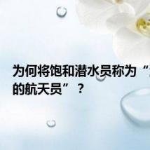 为何将饱和潜水员称为“深海中的航天员”？