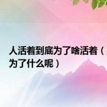 人活着到底为了啥活着(人活着为了什么呢)