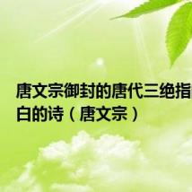 唐文宗御封的唐代三绝指的是李白的诗(唐文宗)
