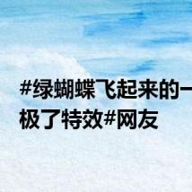#绿蝴蝶飞起来的一幕像极了特效#网友