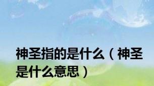 神圣指的是什么（神圣是什么意思）