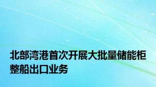 北部湾港首次开展大批量储能柜整船出口业务
