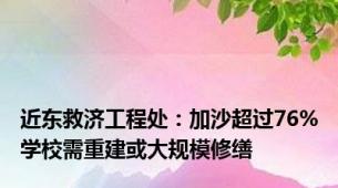 近东救济工程处：加沙超过76%学校需重建或大规模修缮