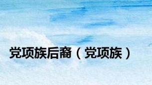 党项族后裔（党项族）