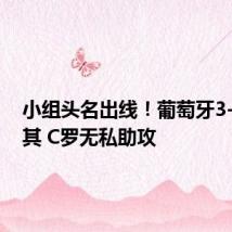 小组头名出线!葡萄牙3-0土耳其 C罗无私助攻