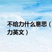 不给力什么意思(不给力英文)