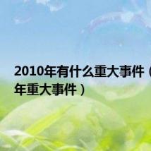 2010年有什么重大事件(2010年重大事件)