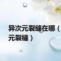 异次元裂缝在哪（异次元裂缝）