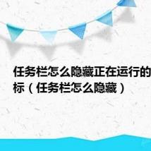 任务栏怎么隐藏正在运行的软件图标（任务栏怎么隐藏）