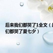 后来我们都哭了1全文(后来我们都哭了夏七夕)