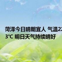 菏泽今日晴朗宜人 气温22℃至33℃ 明日天气持续晴好
