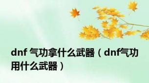 dnf 气功拿什么武器（dnf气功用什么武器）