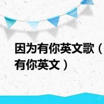 因为有你英文歌（因为有你英文）