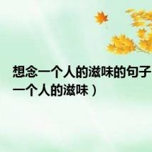 想念一个人的滋味的句子（想念一个人的滋味）