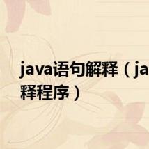 java语句解释（java解释程序）