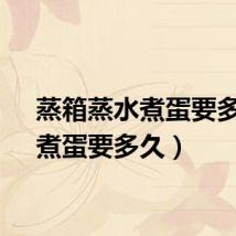 蒸箱蒸水煮蛋要多久（煮蛋要多久）