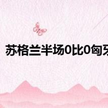 苏格兰半场0比0匈牙利