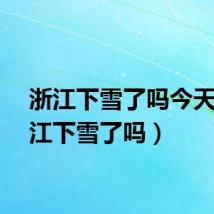 浙江下雪了吗今天（浙江下雪了吗）