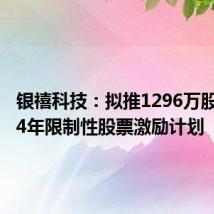 银禧科技:拟推1296万股的2024年限制性股票激励计划