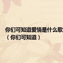 你们可知道爱情是什么歌剧体裁（你们可知道）