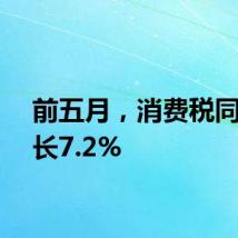 前五月,消费税同比增长7.2%