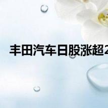 丰田汽车日股涨超2%