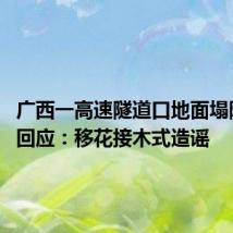 广西一高速隧道口地面塌陷 官方回应:移花接木式造谣