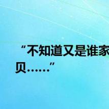 “不知道又是谁家的宝贝……”