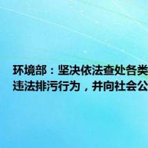 环境部:坚决依法查处各类借汛期违法排污行为,并向社会公开