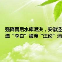 强降雨后水库泄洪,安徽泾县桃花潭“李白”被淹“汪伦”消失