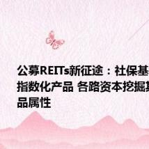 公募REITs新征途:社保基金或试水指数化产品 各路资本挖掘其权益产品属性