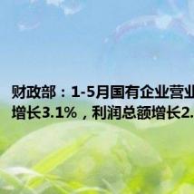 财政部:1-5月国有企业营业总收入增长3.1%,利润总额增长2.3%