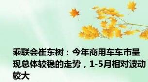 乘联会崔东树：今年商用车车市呈现总体较稳的走势，1-5月相对波动较大