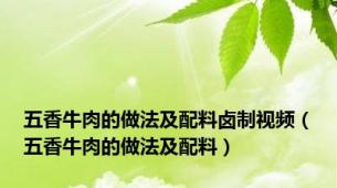 五香牛肉的做法及配料卤制视频（五香牛肉的做法及配料）